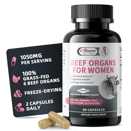 Beef Organ Supplement for Women 100% Grass Fed Beef Organs Complex 90…