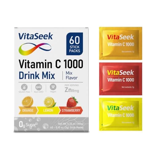 VitaSeek Vitamin C 1000mg Powder Packets Sugar Free Drink Mix Individual Serving…