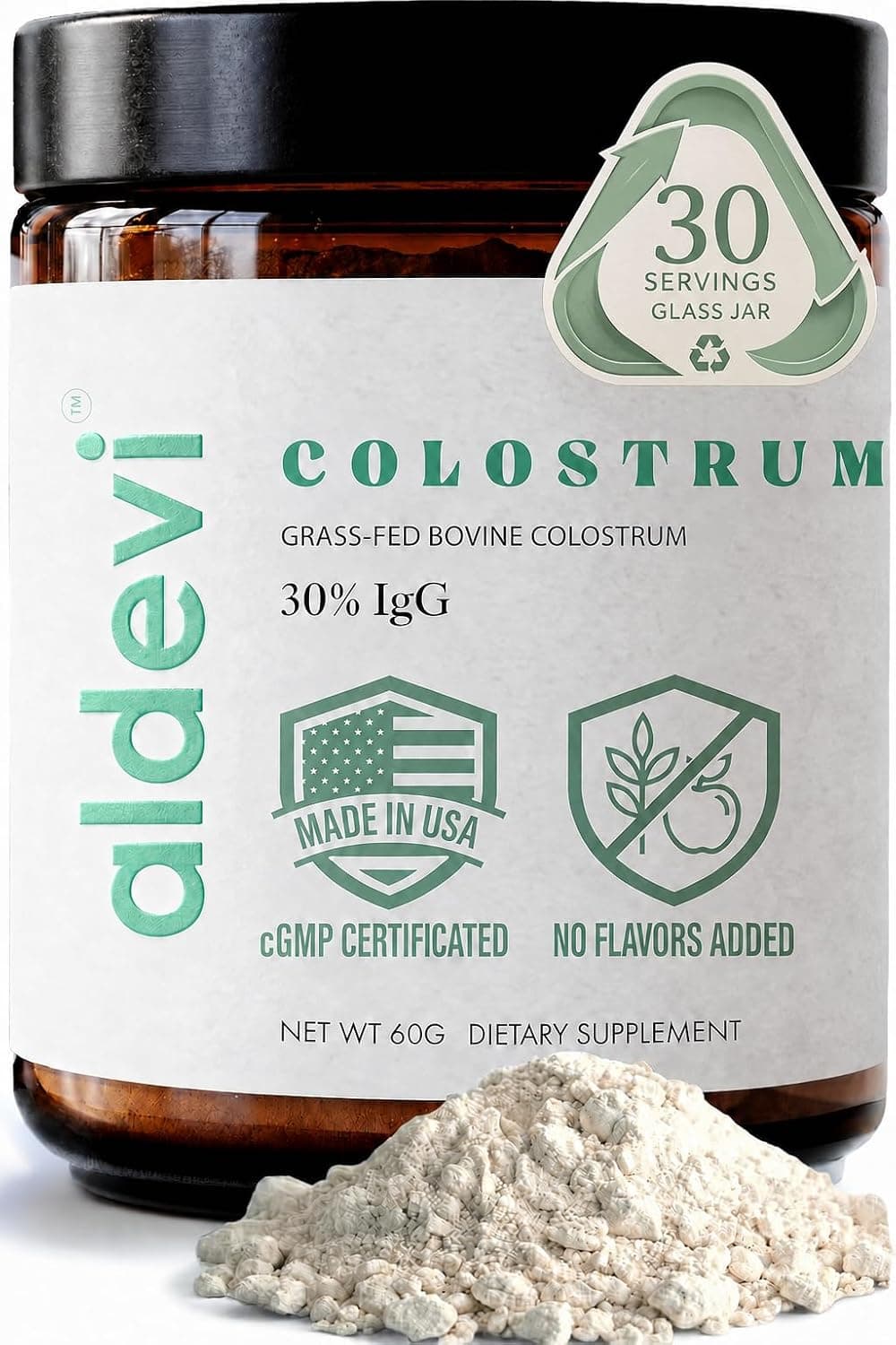 aldevi Grass-Fed Bovine Colostrum Powder 30 serv