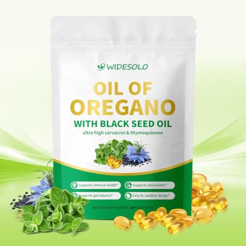 WideSolo Oil of Oregano Softgels with Black Seed Oil -300 Softgels Pure…