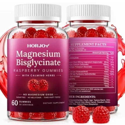 Magnesium Bisglycinate Gummies 600mg for Adults, Sugar-Free, 60 Count