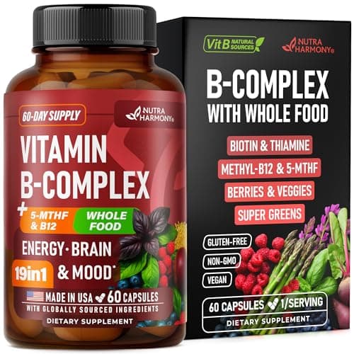 Vitamin B Complex: B1, B2, B3, B5, B6, B7, B12, 5MTHF +…