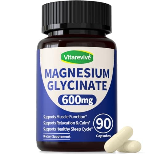 Vitarevive Magnesium Glycinate 600mg, Vegan 90 Capsules