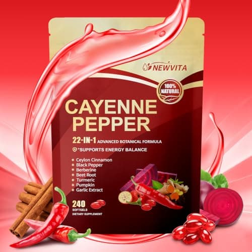 22-in-1 Cayenne Pepper Softgels Supplement, 240 Softgels